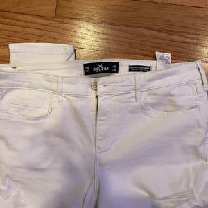 White ripped Hollister Jeans